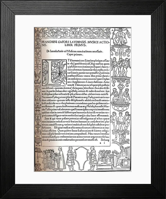 Framed Print : Practica Musicae, 1496, (1917) Framed Print : Practica Musicae, 1496, (1917)