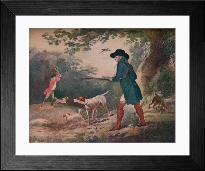 Framed Print : Pheasant Shooting, 1790, (1917). Artist: Robert Dodd Framed Print : Pheasant Shooting, 1790, (1917). Artist: Robert Dodd