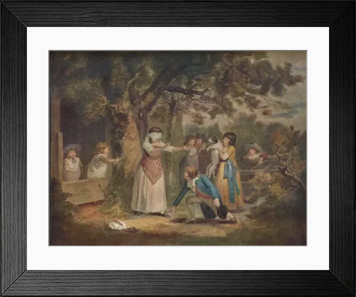 Framed Print : Blind Mans Buff, 1788, (1917). Artist: William Ward Framed Print : Blind Mans Buff, 1788, (1917). Artist: William Ward