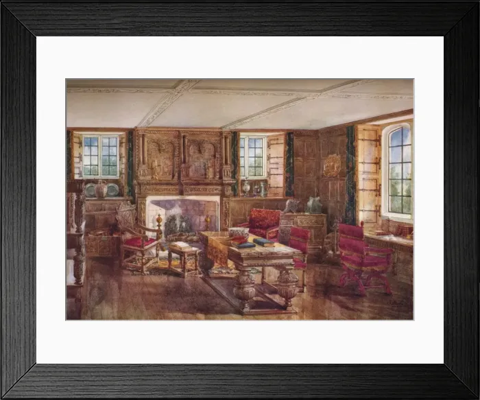 Framed Print : An Elizabethan Living Room, c19th century, (1923) Framed Print : An Elizabethan Living Room, c19th century, (1923)
