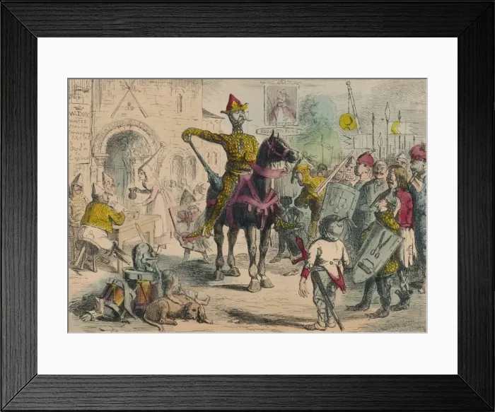 Framed Print : William inspecting the Volunteers previous to the Invasion of England, 1850. Artist: John Leech Framed Print : William inspecting the Volunteers previous to the Invasion of England, 1850. Artist: John Leech