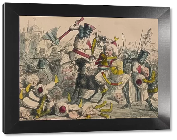 Terrific combat between Richard Coeur de Lion and Saladin, 1850. Artist: John Leech