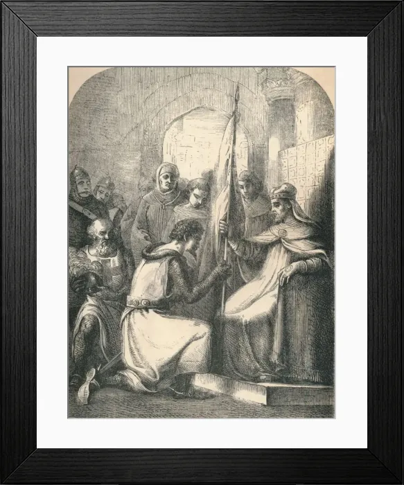 Framed Print : Hugh de Vermandois receiving a consecrated Banner from Pope Urban, 1869 Framed Print : Hugh de Vermandois receiving a consecrated Banner from Pope Urban, 1869