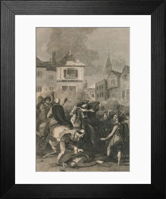 Framed Print : The Death of Wat Tyler, 1381, (19th century) Framed Print : The Death of Wat Tyler, 1381, (19th century)