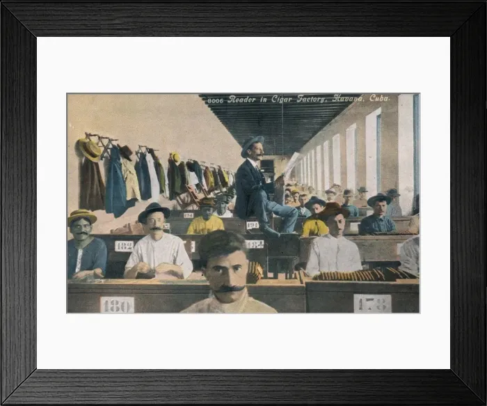 Framed Print : Reader in Cigar Factory, Havana, Cuba, c1910s Framed Print : Reader in Cigar Factory, Havana, Cuba, c1910s