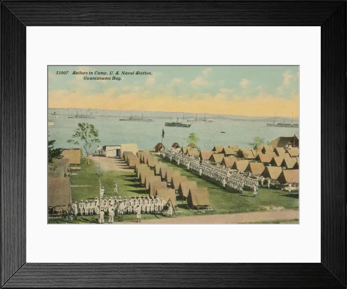 Framed Print : Sailors in Camp, US Naval Station, Guantanamo Bay, c1911