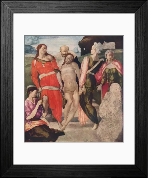 Framed Print : The Entombment, c1500, (1911). Artist: Michelangelo Buonarroti Framed Print : The Entombment, c1500, (1911). Artist: Michelangelo Buonarroti