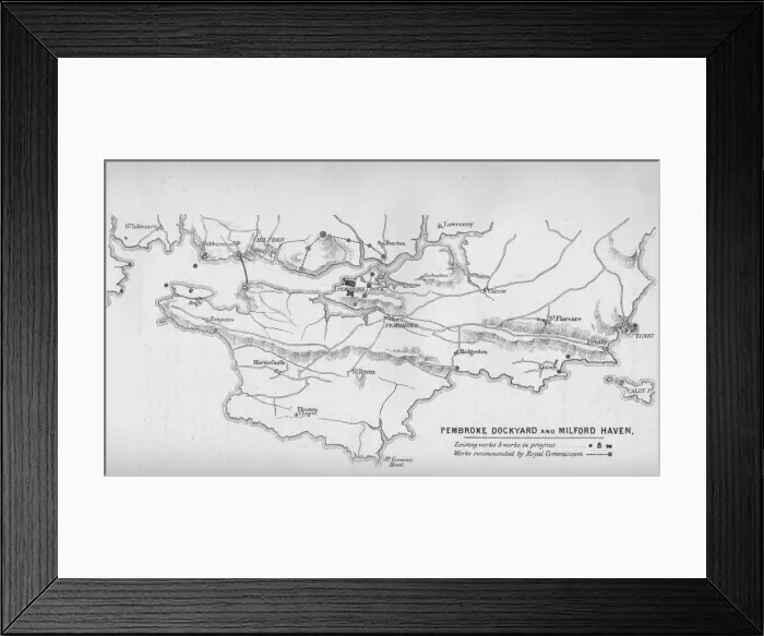 Framed Print : Pembroke Dockyard and Milford Haven, 1884 Framed Print : Pembroke Dockyard and Milford Haven, 1884