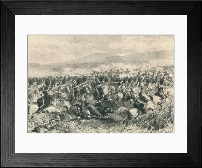 Framed Print : Balaclava, 25th October 1854. The Charge of the Scots Greys, 1884 Framed Print : Balaclava, 25th October 1854. The Charge of the Scots Greys, 1884