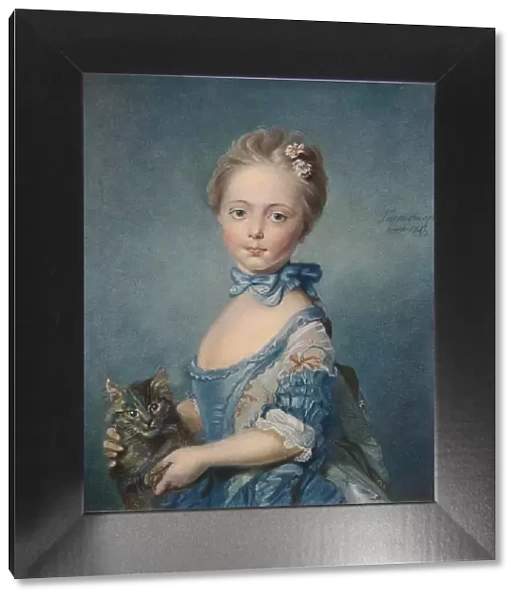 A Girl with a Kitten, 1743, (1902). Artist: Jean-Baptiste Perronneau