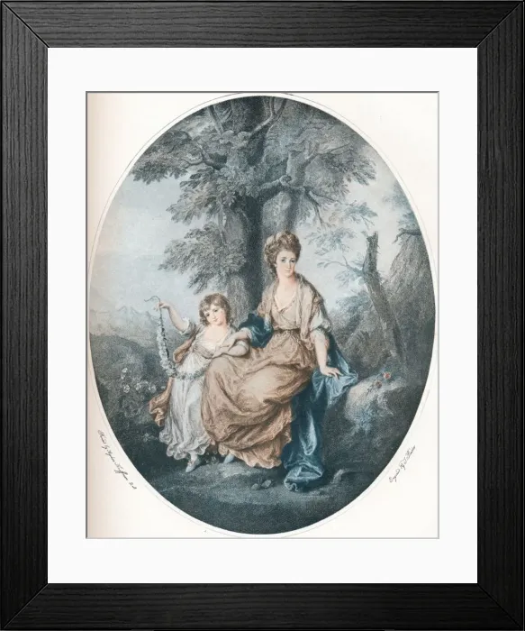 Framed Print : Lady Rushout and her Daughter, 1784, (1902). Artist: Thomas Burke Framed Print : Lady Rushout and her Daughter, 1784, (1902). Artist: Thomas Burke