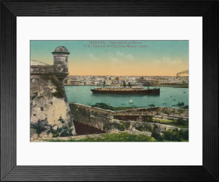 Framed Print : SS Havana and city from Morro Castle, Havana, Cuba, c1910 Framed Print : SS Havana and city from Morro Castle, Havana, Cuba, c1910