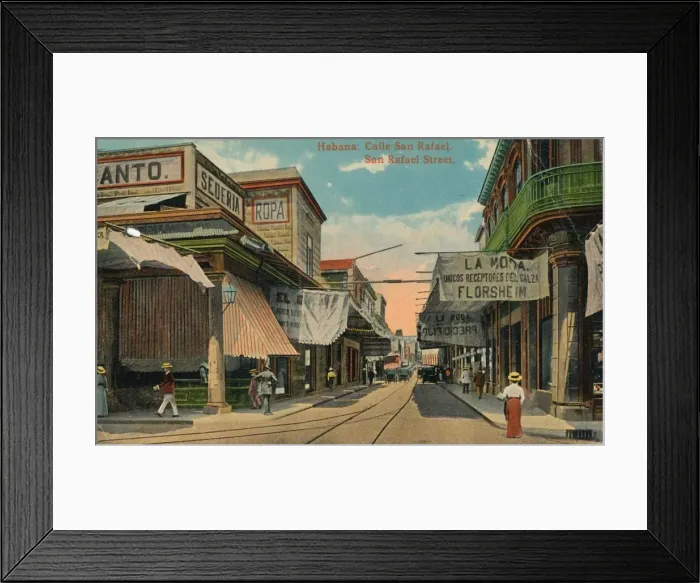 Framed Print : San Rafael Street, Havana, Cuba, c1910 Framed Print : San Rafael Street, Havana, Cuba, c1910