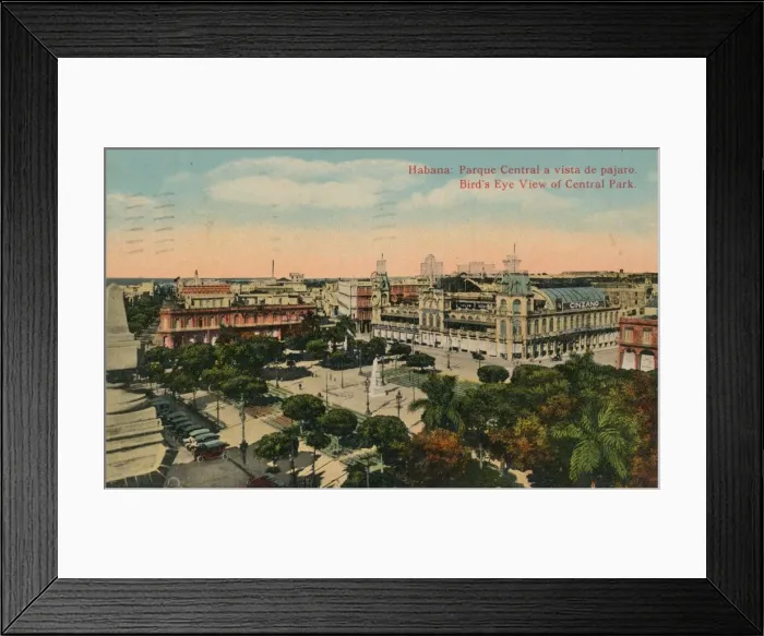 Framed Print : Birds-Eye View of Central Park, Havana, Cuba, c1919 Framed Print : Birds-Eye View of Central Park, Havana, Cuba, c1919