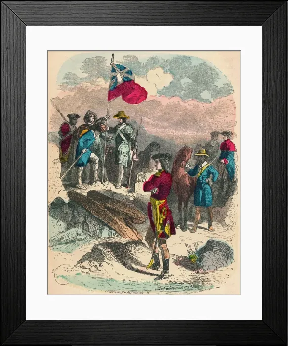 Framed Print : Planting of the Royal Flag on the Ruins of Fort Du Quesne, 1758
