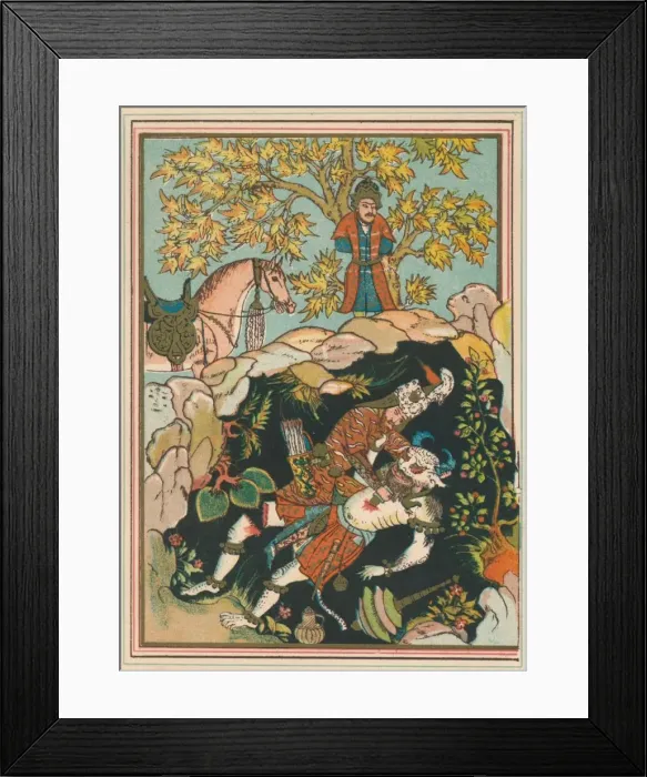 Framed Print : Rustem slaying the White Genius Framed Print : Rustem slaying the White Genius
