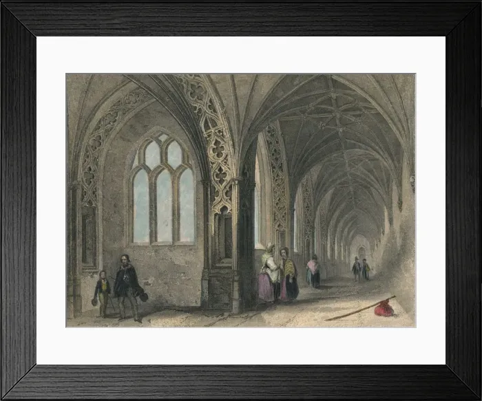 Framed Print : Worcester Cathedral. The Cloisters, 1836. Artist: Henry Winkles Framed Print : Worcester Cathedral. The Cloisters, 1836. Artist: Henry Winkles