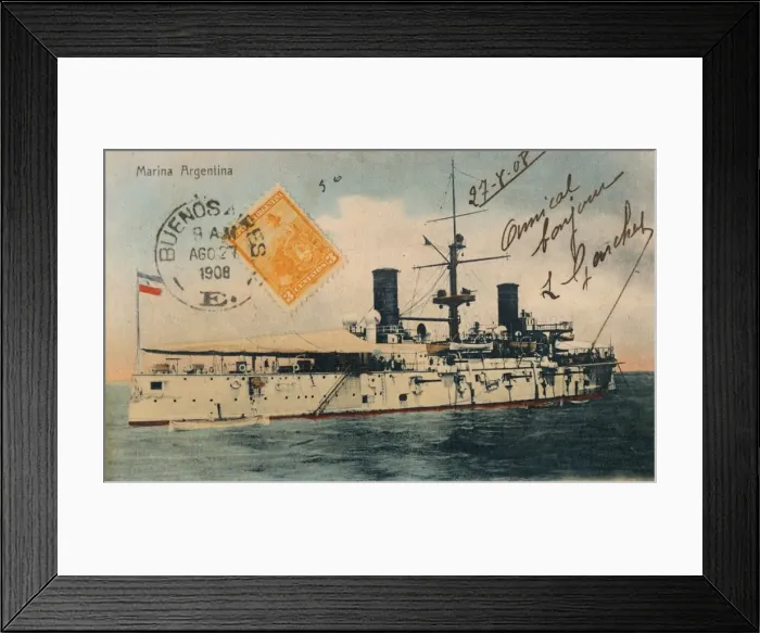 Framed Print : Marina Argentina. Acorazado, Belgrano, c1908 Framed Print : Marina Argentina. Acorazado, Belgrano, c1908