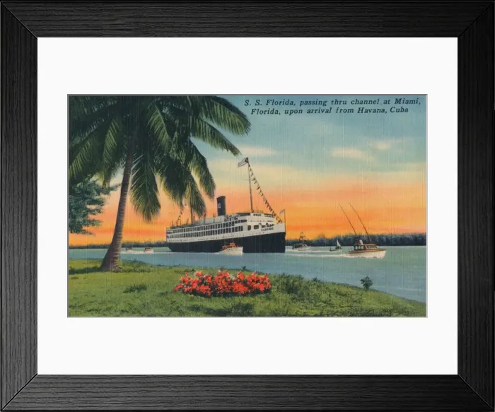 Framed Print : SS Florida, Miami, Florida, upon arrival from Havana, Cuba, c1931 Framed Print : SS Florida, Miami, Florida, upon arrival from Havana, Cuba, c1931