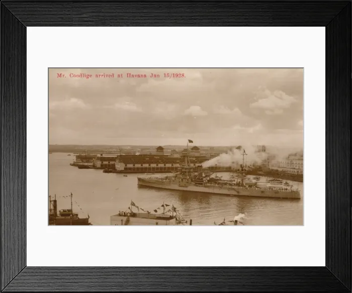 Framed Print : US President, Calvin Coolidges arrival in Havana for Pan American Conference, 15 Jan 1928 Framed Print : US President, Calvin Coolidges arrival in Havana for Pan American Conference, 15 Jan 1928