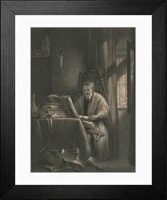 Framed Print : Don Quixote in his Study, 1831 Framed Print : Don Quixote in his Study, 1831