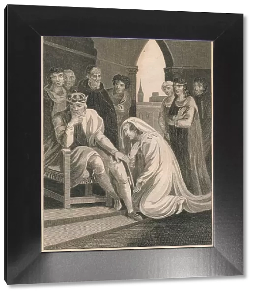 Queen of Richard II, interceeding for the Life of Simon Burley, 1388, (1864). Artist: T Cook