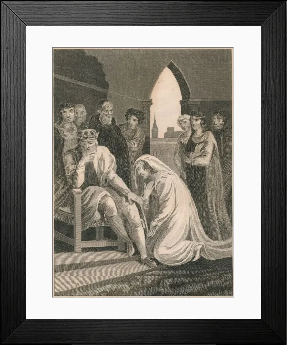 Framed Print : Queen of Richard II, interceeding for the Life of Simon Burley, 1388, (1864). Artist: T Cook Framed Print : Queen of Richard II, interceeding for the Life of Simon Burley, 1388, (1864). Artist: T Cook
