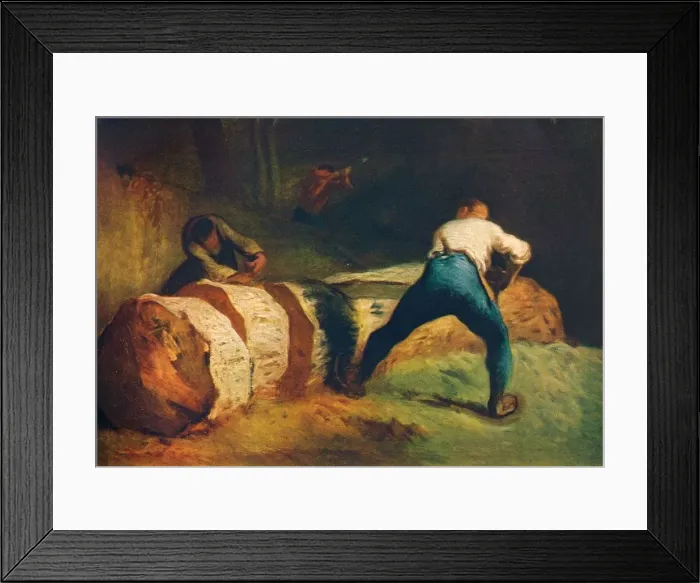 Framed Print : The Wood Sawyers; Les scieurs de long, c1850, (1911). Artist: Jean Francois Millet Framed Print : The Wood Sawyers; Les scieurs de long, c1850, (1911). Artist: Jean Francois Millet