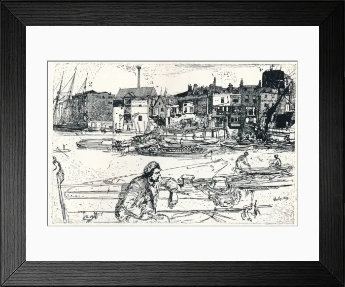 Framed Print : The Pool of London, 1859, (1904). Artist: James Abbott McNeill Whistler Framed Print : The Pool of London, 1859, (1904). Artist: James Abbott McNeill Whistler