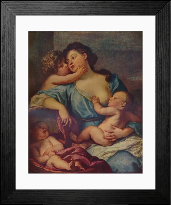 Framed Print : Portrait of a Lady and Three Children, 17th century, (1907). Artist: Sebastien Bourdon Framed Print : Portrait of a Lady and Three Children, 17th century, (1907). Artist: Sebastien Bourdon
