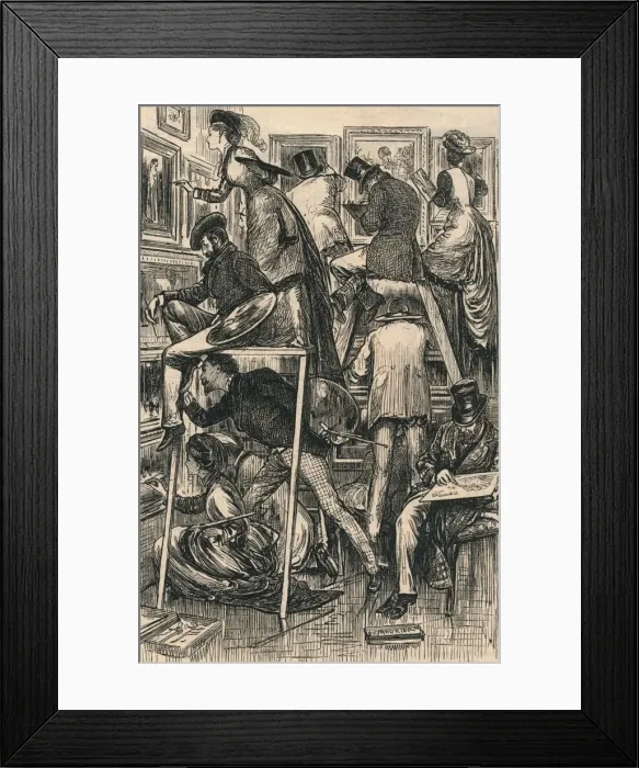 Framed Print : Varnishing Day at the Royal Academy, 1877. Artist: George Du Maurier Framed Print : Varnishing Day at the Royal Academy, 1877. Artist: George Du Maurier