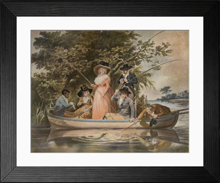 Framed Print : A Party Angling, 1789, (1902). Artist: George Keating Framed Print : A Party Angling, 1789, (1902). Artist: George Keating