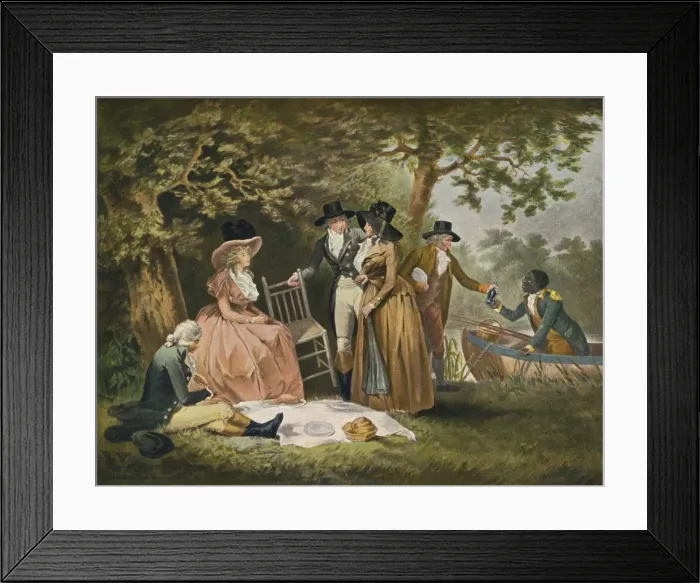 Framed Print : Anglers Repast, 1789, (1902). Artist: William Ward Framed Print : Anglers Repast, 1789, (1902). Artist: William Ward