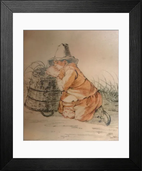 Framed Print : A Boy resting on a Basket, 17th century, (1929). Artist: Cornelis Saftleven Framed Print : A Boy resting on a Basket, 17th century, (1929). Artist: Cornelis Saftleven