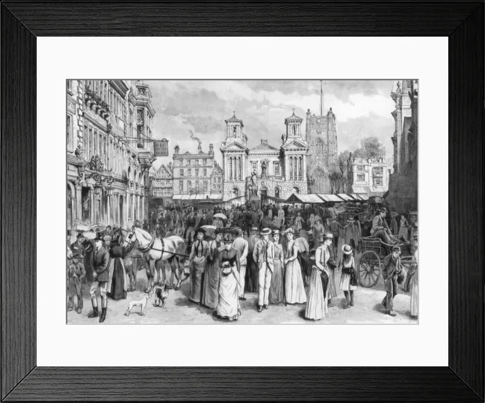 Framed Print : The market place, Kingston upon Thames, Surrey, 1890