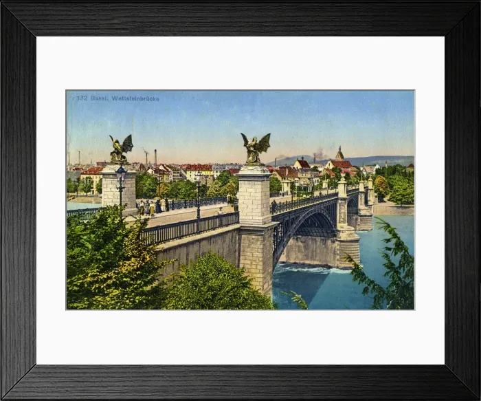 Framed Print : Wettstein Bridge, Basel, Switzerland, c1936 Framed Print : Wettstein Bridge, Basel, Switzerland, c1936