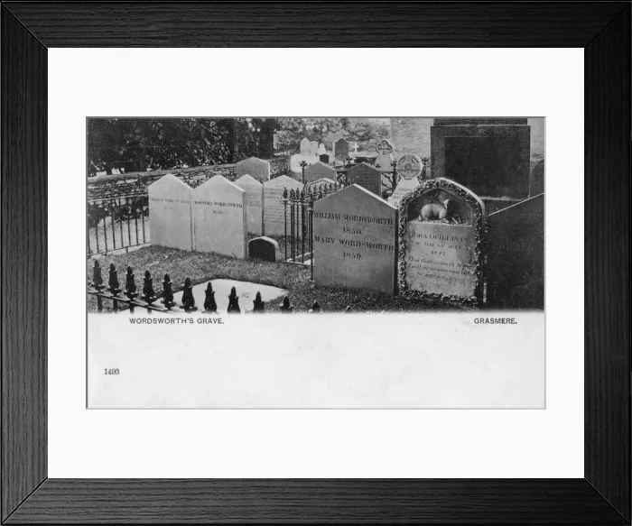 Framed Print : Grave of the poet William Wordsworth, Grasmere, Westmorland, 20th century Framed Print : Grave of the poet William Wordsworth, Grasmere, Westmorland, 20th century