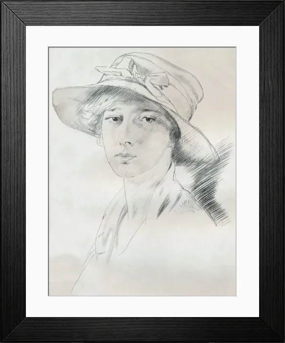 Framed Print : Portrait study in pencil, c20th century (1932). Artist: William Newenham Montague Orpen Framed Print : Portrait study in pencil, c20th century (1932). Artist: William Newenham Montague Orpen
