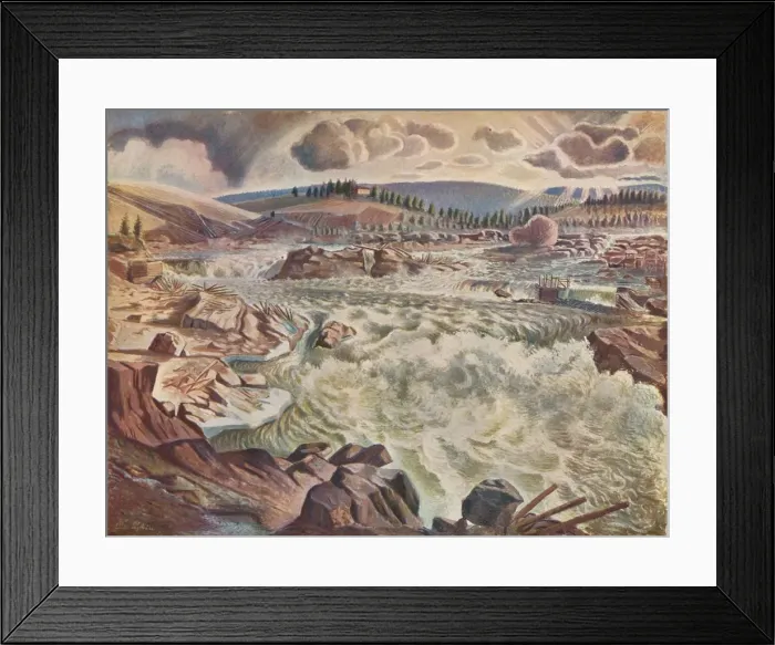 Framed Print : Waterfall, c1900 (1935). Artist: Leander Engstrom Framed Print : Waterfall, c1900 (1935). Artist: Leander Engstrom