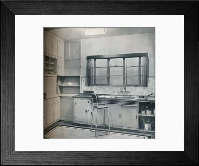Framed Print : Section of a small kitchen, designed by Mrs Darcy Braddell, 1935 Framed Print : Section of a small kitchen, designed by Mrs Darcy Braddell, 1935