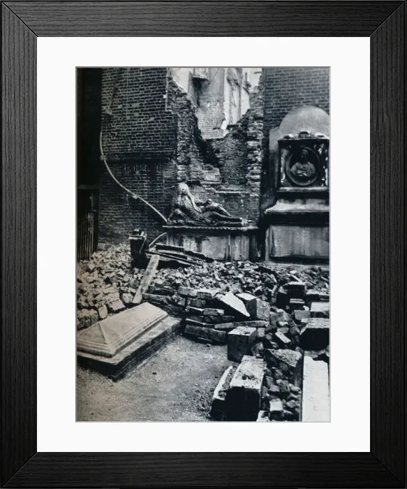 Framed Print : Masters House: with tombstone in commemoration to Oliver Goldsmith, 1941