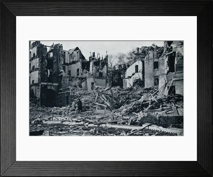 Framed Print : Devastated buildings, from the inner Temple garden, 1941 Framed Print : Devastated buildings, from the inner Temple garden, 1941