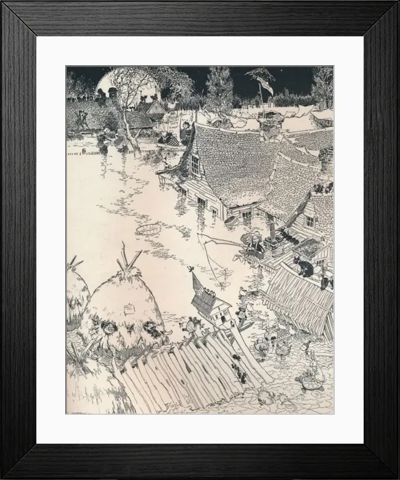 Framed Print : High Times on the Desplaines, c1890. Artist: Frederick Richardson Framed Print : High Times on the Desplaines, c1890. Artist: Frederick Richardson