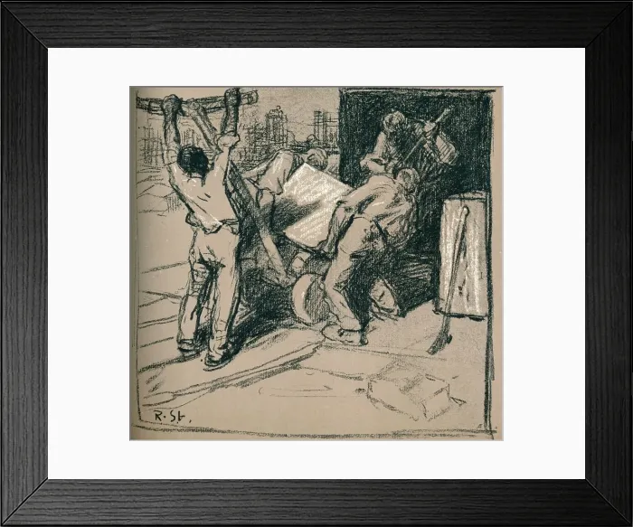 Framed Print : Quarrymen, c1900 (1902). Artist: Robert Hermann Sterl Framed Print : Quarrymen, c1900 (1902). Artist: Robert Hermann Sterl