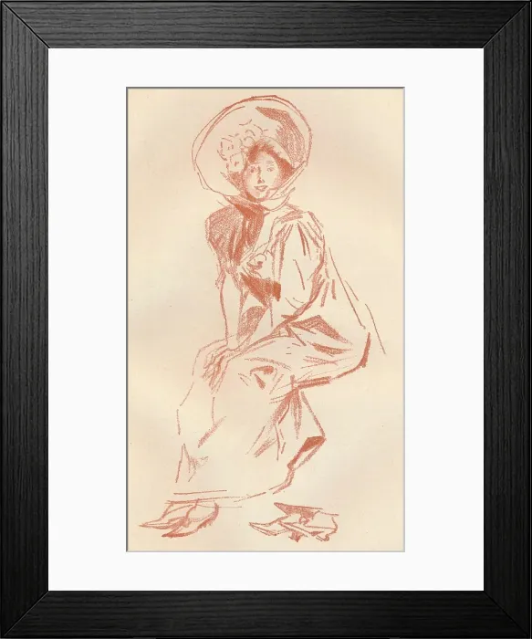 Framed Print : Drawing in Sanguine, c1900 (1903-1904). Artist: Jules Cheret