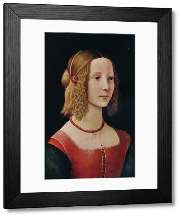 Framed Print : Portrait of a Girl, 1490 (1930). Artist: Workshop of Domenico Ghirlandaio Framed Print : Portrait of a Girl, 1490 (1930). Artist: Workshop of Domenico Ghirlandaio