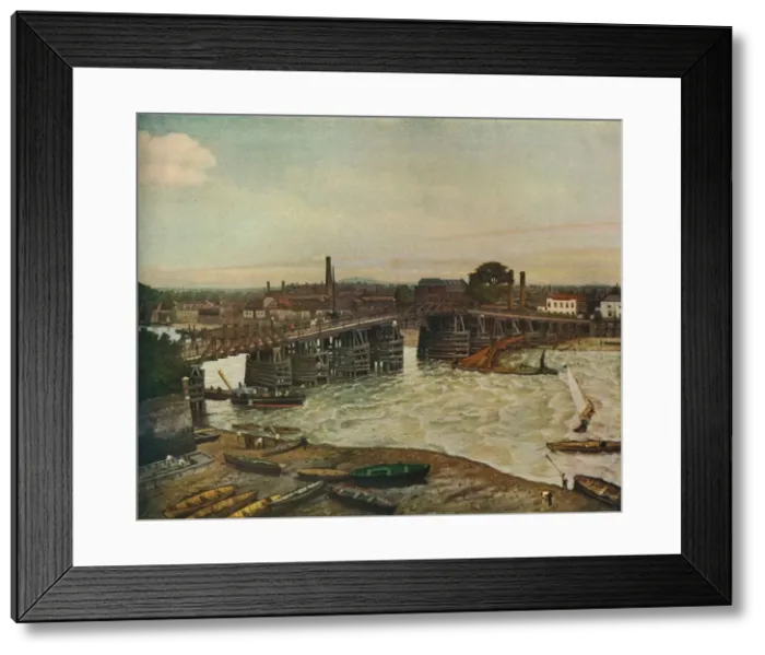 Framed Print : Old Battersea Bridge, 1874 (1933). Artist: Walter Greaves Framed Print : Old Battersea Bridge, 1874 (1933). Artist: Walter Greaves