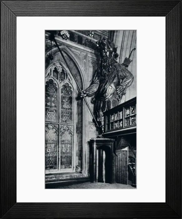 Framed Print : Gog (Gogmagog), One of the two City giants burnt in the London Guildhall fire, 1940 Framed Print : Gog (Gogmagog), One of the two City giants burnt in the London Guildhall fire, 1940