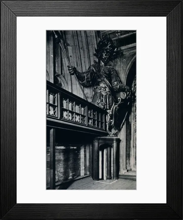 Framed Print : Magog (Corineus), one of the two City giants burnt in the London Guildhall fire, 1940 Framed Print : Magog (Corineus), one of the two City giants burnt in the London Guildhall fire, 1940