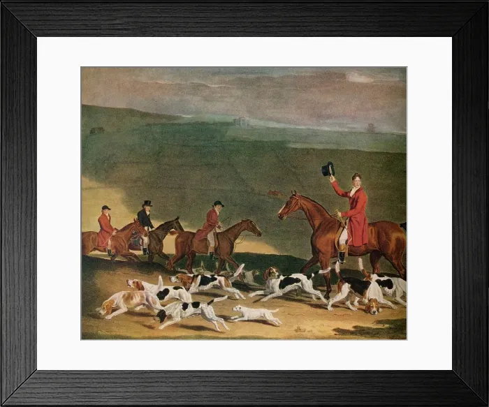 Framed Print : Francis Dukinfield Astley, Esq. and his Harriers, 1809. (1941). Artist: Richard Woodman Framed Print : Francis Dukinfield Astley, Esq. and his Harriers, 1809. (1941). Artist: Richard Woodman
